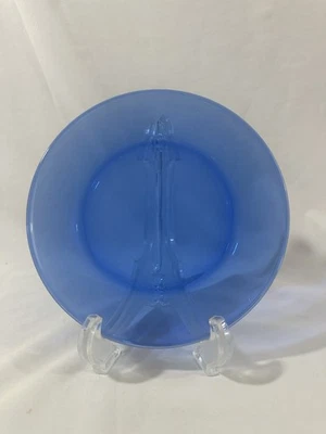 Vintage MCM Set Of 4 - 7.25” Cobalt Blue Glass Dessert/Salad Plates/Saucers - Image 1 of 4
