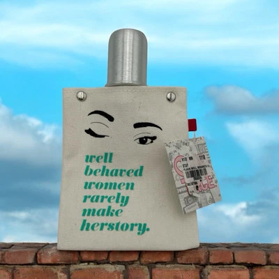 About Face Designs “Well Behaved Women Rarely Make History” Canvas Flask - Image 1 of 4