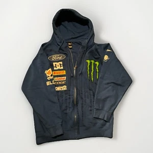 Sudadera con Capucha Y2K Ken Block De Colección Rara DC Monster Energy Ford Azul Para Hombres Mediana Carreras - Imagen 1 de 8