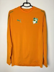 IVORY COAST TRAINING FOOTBALL SHIRT SOCCER JERSEY PUMA sz M MEN ORANGE - Picture 1 of 11