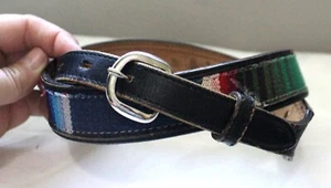3-D GÜRTEL MADE IN USA MEHRFARBIG STOFF LEDER GÜRTEL SOUTHWESTERN COWGIRL GR. 36 - Bild 1 von 3