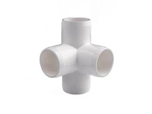 1 1/2" weiß 4-Wege Winkel Möbel Klasse Sch 40 PVC - Bild 1 von 1