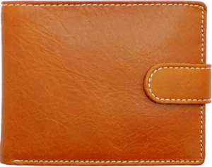 Portafoglio uomo Topsum London lusso tasca portamonete premium vera pelle #4021 TAN - Foto 1 di 7