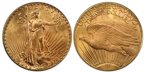 1927 $20 Double Eagle PCGS MS66 Saint-Gaudens IGWT KM 131. - Picture 1 of 1