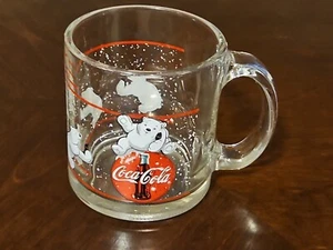 Vtg Coca Cola Clear Glass Polar Mug with Handle - Picture 1 of 7