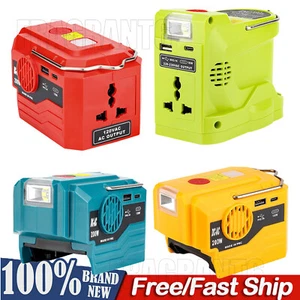 200W Power Inverter LED Work Light USB Power Bank Charger For DeWalt For Makita - Afbeelding 1 van 22