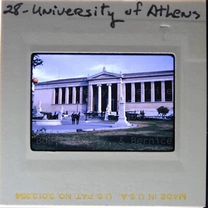 Vintage 35mm Dia Foto — 28 Universität Athen Griechenland Gebäude Menschen — 1968 - Bild 1 von 2