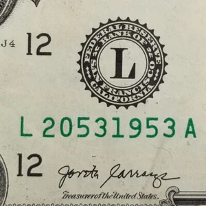 Centennial Tombstone Birthday Dollar Bill 1953 2053 $1 Fancy Serial Num 2017-A L - Picture 1 of 15