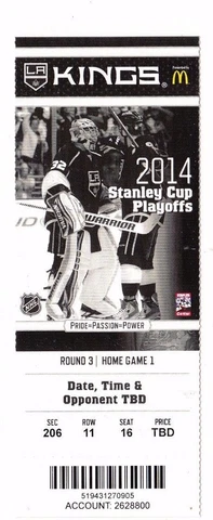 2014 LOS ANGELES KINGS VS CHICAGO BLACKHAWKS PLAYOFFS TICKET STUB GAME #3 Cover