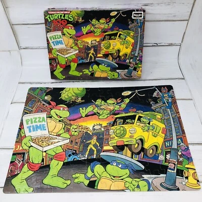 Vintage 1989 Teenage Mutant Ninja Turtles Pizza Time 100 Piece Puzzle Complete - Image 1 of 4