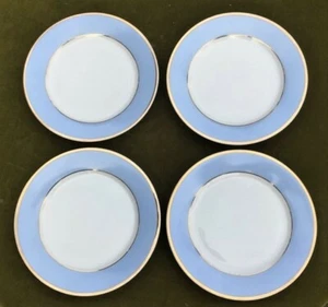 New 4 x DOULTON 2004 RD 20cm Side Plates Blue White Gold Finish Piping Edging .. - Picture 1 of 3