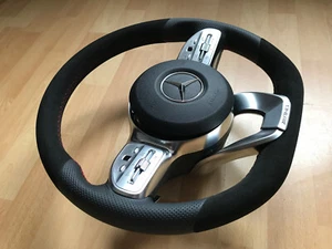Lenkrad Mercedes W177 W205 W213 W238 W257 W463 W247 Lederlenkrad Alcantara TOP - Bild 1 von 18