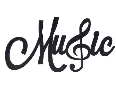 Notas musicales negras sala de música clave de agudos arte de pared plástico letrero colgante decoración Foto 1 de 4