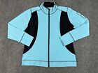 Ladies Life Is Good Fitted Athletic Jacket Sz XL Blue Full Zip Thumb Pockets