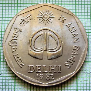 INDIA Republic 1982 2 RUPEES IX Asian Games Delhi UNC yes we combine postage - Picture 1 of 6