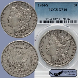 1904 S Morgan Silver Dollar, PCGS XF40, Tough, Perfect Wear, Steel Grey, C8061 - Picture 1 of 5