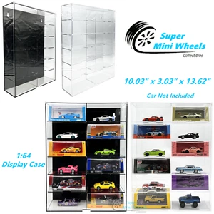 Showcase 1:64 12 Cars Display Case Wall Mount With Cover 10.03″ x 3.03″ x 13.62″ - Picture 1 of 3