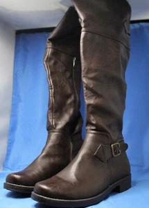 Botas para mujer FOREVER marrón oscuro hasta la rodilla 19" talla 8,5 tacón de bloque 1 pulgada - Imagen 1 de 22