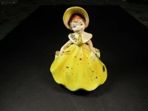 VTG Enesco Co. Golden Girl Ceramic Girl Planter - Picture 1 of 5