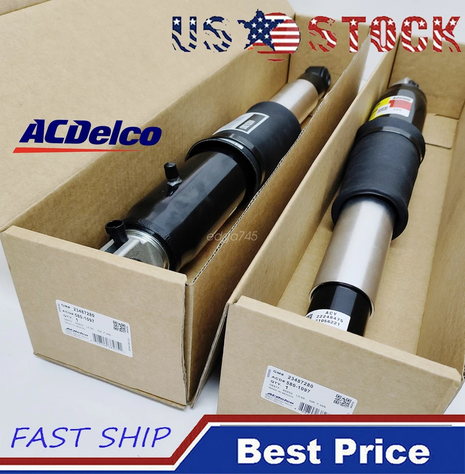 Pair REAR Air Shock Absorbers #23487280 For Cadillac Escalade GMC Yukon 07-14 - Imagem 1 de 4