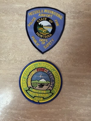 Parches de policía/incendio/rescate del aeropuerto de Montana. Lote de 2 Foto 1 de 3