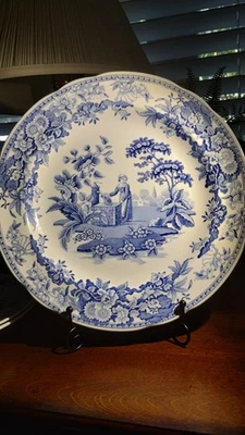spode blue room plate 10.5" girl at well pattern - Image 1 of 2