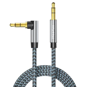 Cable auxiliar 2 pies 3,5 mm macho a macho cable de audio estéreo 90 grados ángulo recto auxiliar... - Imagen 1 de 7