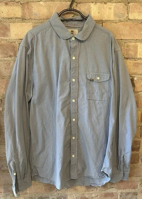 "Camisa Timberland Calce Ajustado Talla Grande 46"" Azul 100% Algodón Cuello Peter Pan" Foto 1 de 4