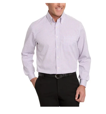 KIRKLAND MEN'S TRADITIONAL FIT CHECK DRESS SHIRT (PURPLE/BLUE, 18- 34/35) - Image 1 of 4