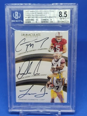 2017 Immaculate Triple Auto MCCAFFREY FOURNETTE COOK Rookie RC /25 SSP🔥BGS 8.5 - Image 1 of 2