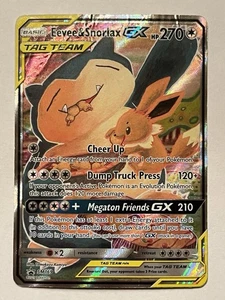 Pokémon TCG Eevee & Snorlax GX SM169 Tag Team Promo (Damaged) - Picture 1 of 4