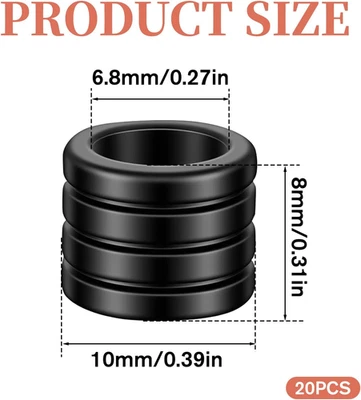 20 PIEZAS Cuentas Paracord, Cuentas Paracord de Acero Inoxidable Cuentas Espaciadoras Negras Metal... Foto 1 de 4