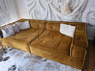 Die Wäscherei DESIGNER Samtcouch like Bretz, 260×135, BigSofa, samt,gold - Bild 1 von 4