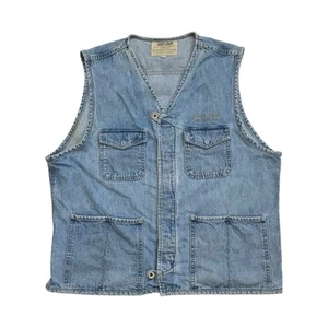 Chaleco Vaquero Guess De Colección Talla XL Mujer Jeans Abotonado Triángulo Logo Hecho en EE. UU. - Imagen 1 de 6