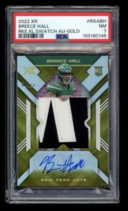 2022 Panini XR Breece Hall Rookie XL Patch Auto Swatch RPA Gold RC /10 PSA 7 - Picture 1 of 2