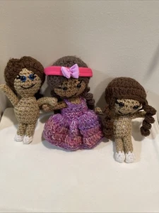 3 im Set handgefertigte Häkelpuppe Amigurumi Häkelpuppe Spielzeug 7 Zoll - Bild 1 von 15