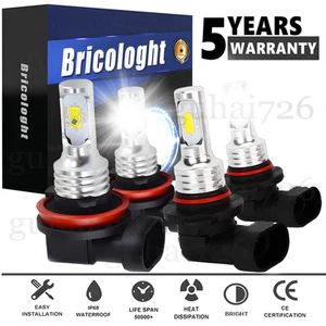 9005 H11 Cold White LED Headlight Bulbs Kit For Volvo S40 Sedan 4-Door 2005-2011 - Picture 1 of 20