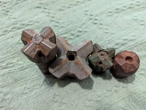 Antique Lot of 4 Star/Cross Drill Bits From Mining See All Photos - Picture 1 of 18