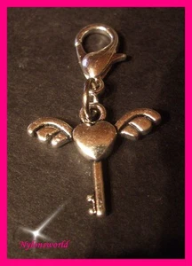 Herz Schlüssel Charms Armband Anhänger Kettenanhänger m. Karabiner NEU (c130) - Bild 1 von 1