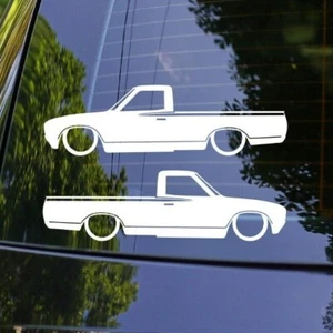 2X Low car outline JDM stickers - For Datsun 620 Classic Lowered Pickup - Picture 1 of 3