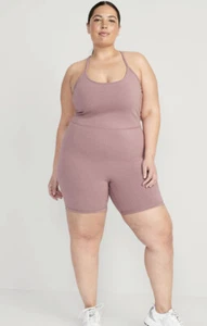 Old Navy Active Powerchill Body Racerback mauvefarben Lerche 6 Zoll Schrittlänge Größe 3X - Bild 1 von 7