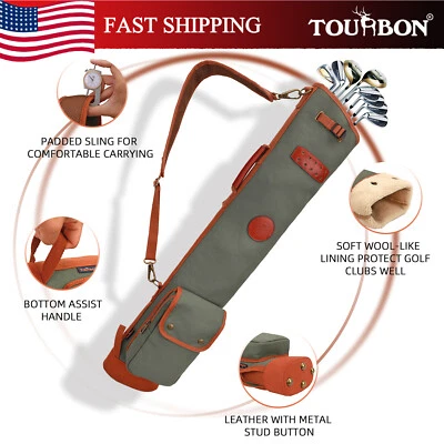 TOURBON Bolsa de Golfe de Lona Vintage 3 Vias Domingo Bolsa de Golfe Impermeável Nova - Imagem 1 de 4