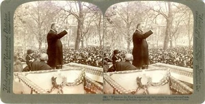 President McKinley at Quincy, Illinois - 1900 Stereograph - Bild 1 von 2