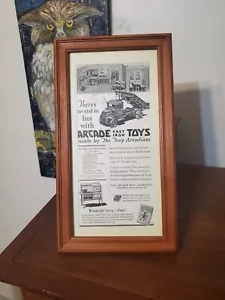 Vintage Arcade Gusseisen Spielzeug - gerahmte Werbung "There's no end to fun..." - Bild 1 von 7