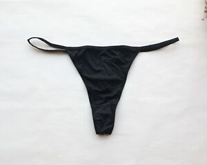 Women Sexy Thong Smooth T-Back underwear High cut/leg G-string Panties Black S-M