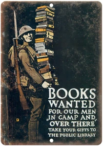American Wartime Books Wanted Poster 12" x 9" Reproduction Metal Sign M90 - Picture 1 of 1