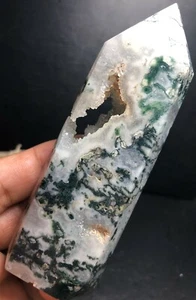141 g WOW! Geoda de cuarzo jaspe oceánico ágata ágata PUNTO DE VARITA DE CRISTAL curación Y935 - Imagen 1 de 6