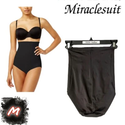 NUEVO SIN ETIQUETAS Miraclesuit Para Mujer M Extra Firme Control Abdomen Cintura Alta Calzoncillo 2705 Negro Foto 1 de 4
