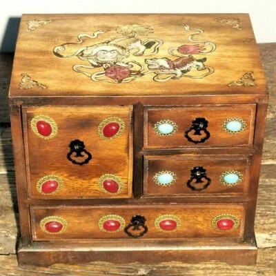Gabinete chino de bolas de juego de león tallado a mano con incrustaciones de palo de rosa natural 27353 Foto 1 de 4