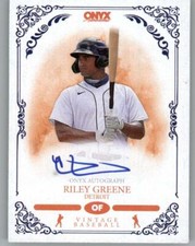 2022 Onyx Vintage Blue Signatures Riley Greene RC Rookie AUTO